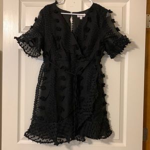 Black Swiss Dot Dress